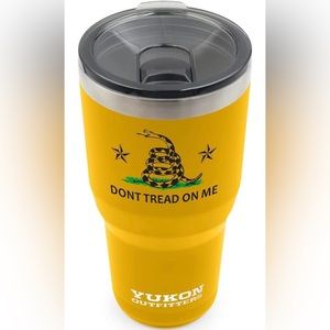 Yukon Outfitters Stainless Steel Tumbler, 30 oz, Gold - Don't Tread on Me